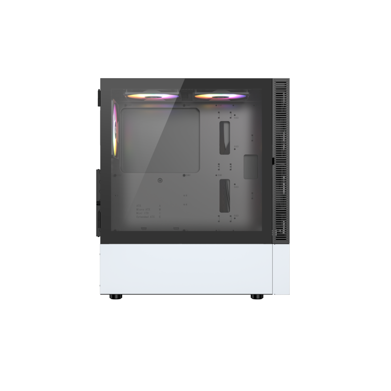 Gabinete Xyz Airone 200 Mesh Black And White Atx 5 Fans