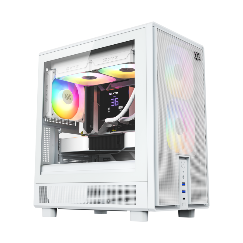 Gabinete Xyz Atom White C/ 3 Coolers Pulsar A-RGB+PWM A-RGB Controller