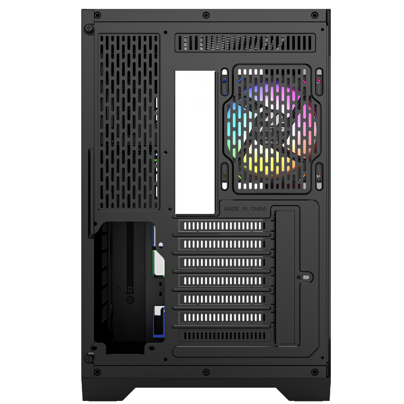 Gabinete Xyz Neutron Black  C/ 4 AURAX 120mm A-rgb +PWM+ RGB CONTROLADOR C/ Pantalla Led