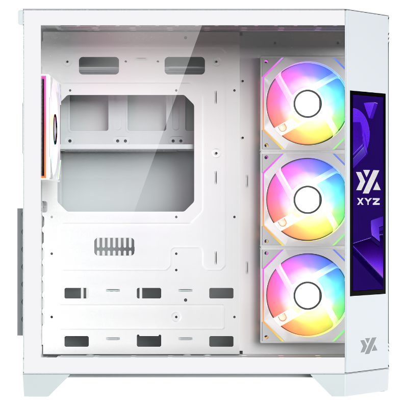 Gabinete Xyz Neutron White C/ 4 AURAX 120mm A-rgb +PWM+ RGB Controlador C / Pantalla Led