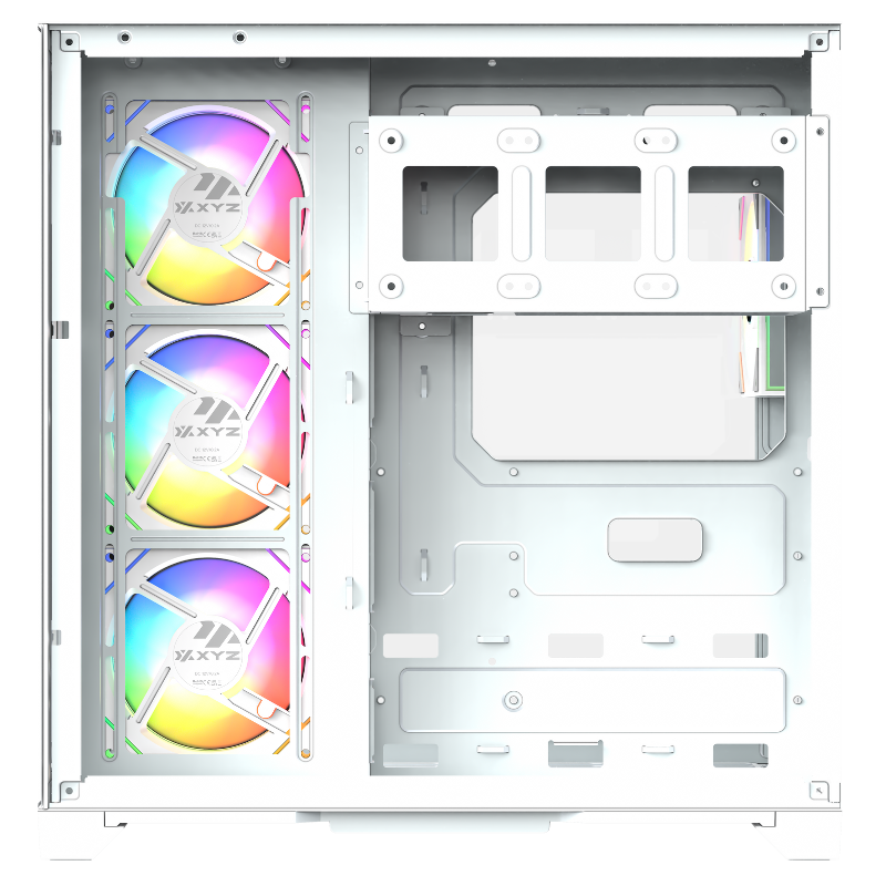 Gabinete Xyz Neutron White C/ 4 AURAX 120mm A-rgb +PWM+ RGB Controlador C / Pantalla Led