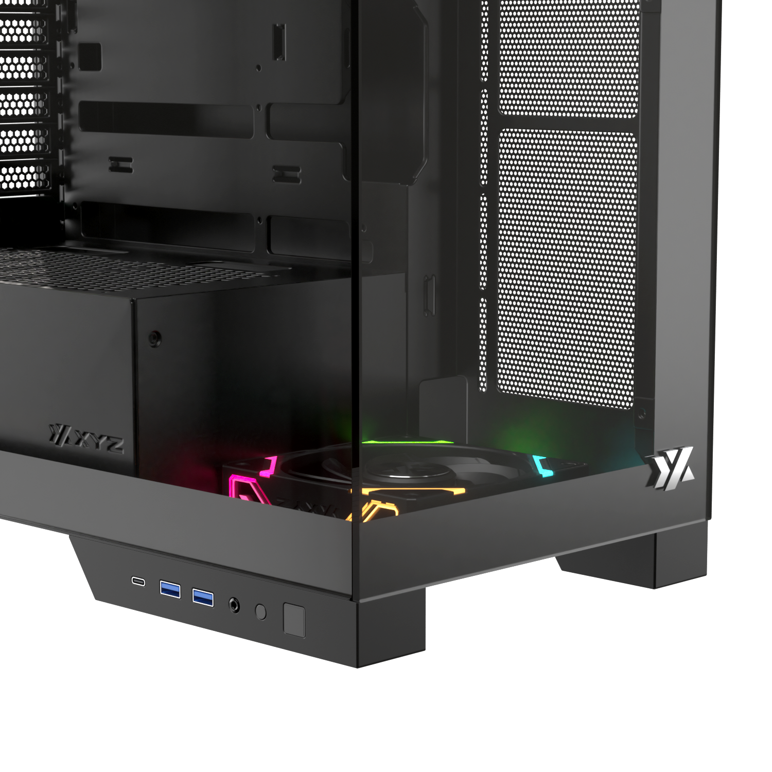 Gabinete Xyz Trifecta C/ 2 Coolers Vortex A-RGB+PWM  Argb Controller