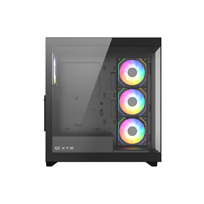 Gabinete Xyz Titanium View X-cs-titanium300-b C/ 4 AURAX 120mm  A-rgb+PWM