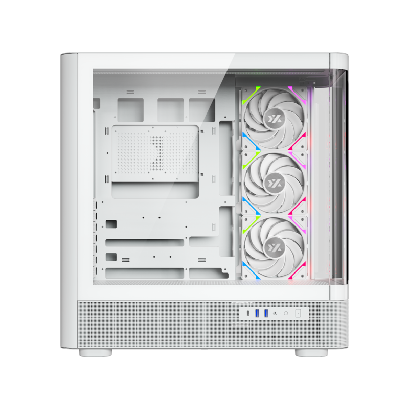 Gabinete Xyz Quantum White Panoramic C/4 Coolers Vortex A-RGB+PWM A-RGB Controller