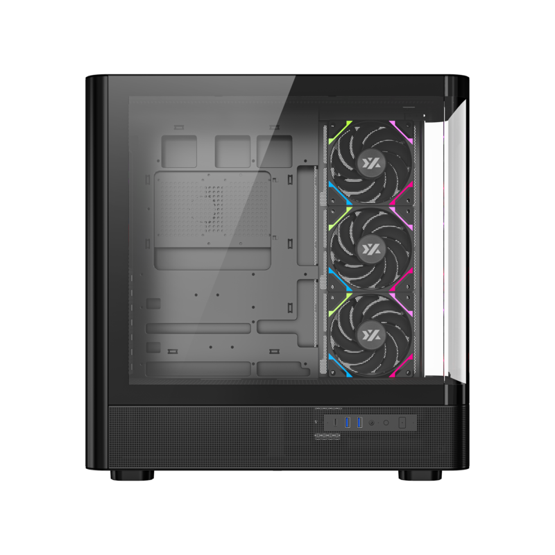Gabinete Xyz Quantum Black Panoramic C/4 Coolers Vortex A-RGB+PWM A-RGB Controller