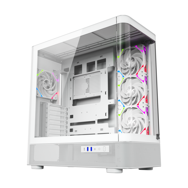 Gabinete Xyz Quantum White Panoramic C/4 Coolers Vortex A-RGB+PWM A-RGB Controller