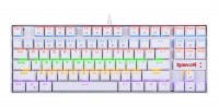 TECLADO REDRAGON KUMARA K552W - KR WHITE RAIMBOW SWITCH RED (OUTLET)