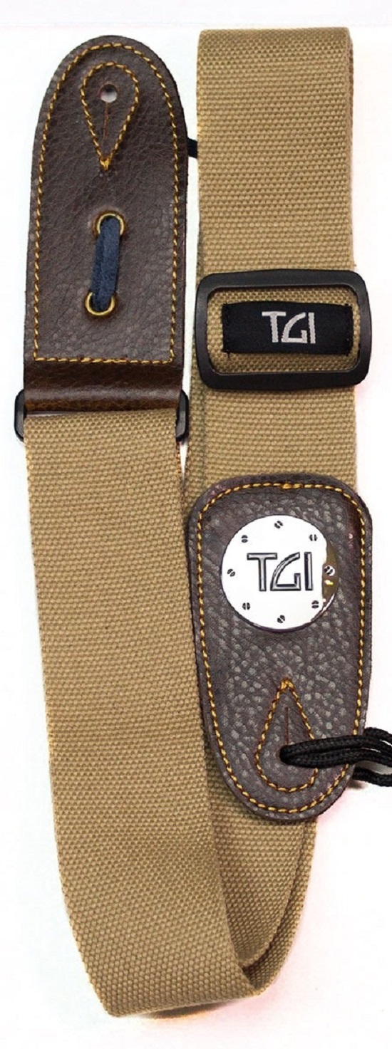 Correa Tgi Para Guitarra / Bajo Strap Woven Series Khaki Marrón Claro