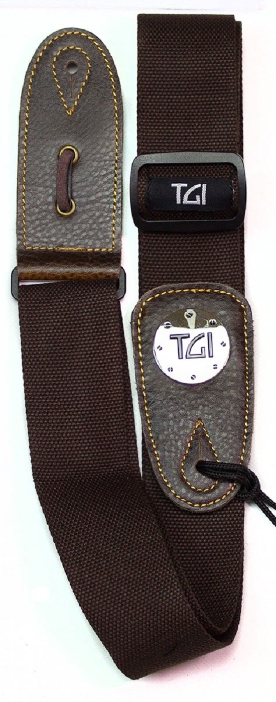 Correa Tgi Guitarra / Bajo Strap Woven Series Brown Marrón Oscuro