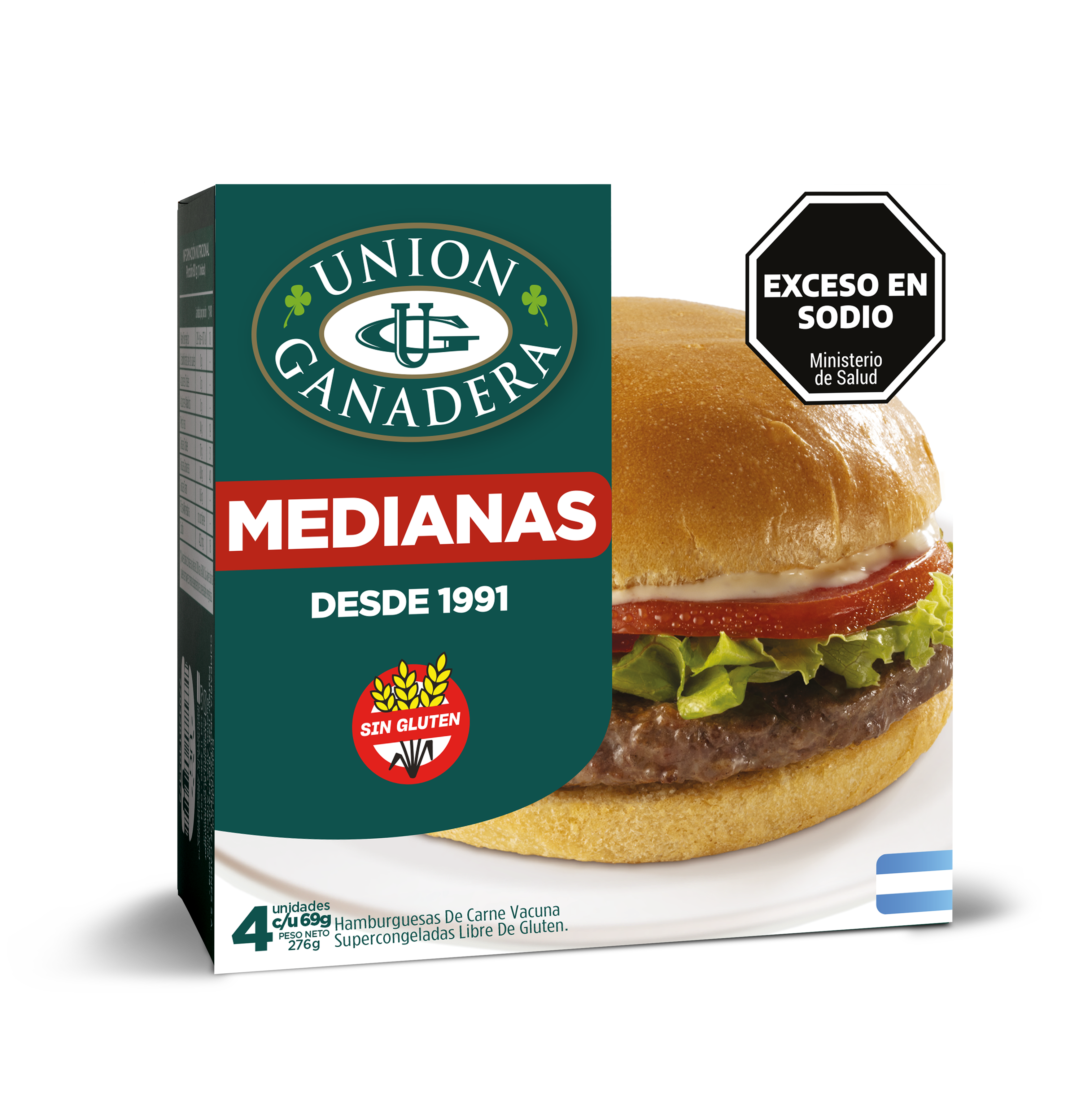4 Hamburguesas medianas Unión Ganadera 69grs