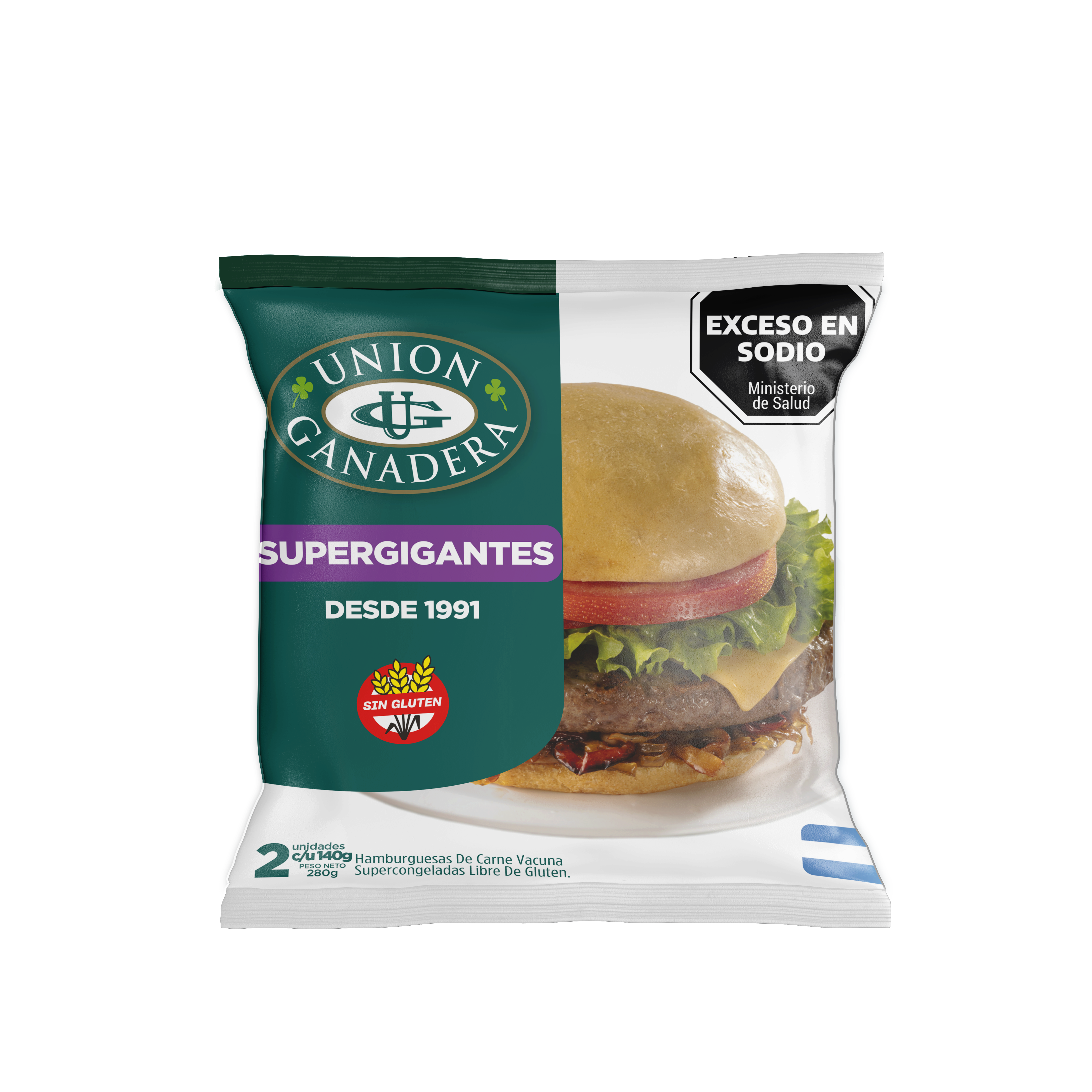 2 Hamburguesas super gigantes Unión Ganadera 140grs