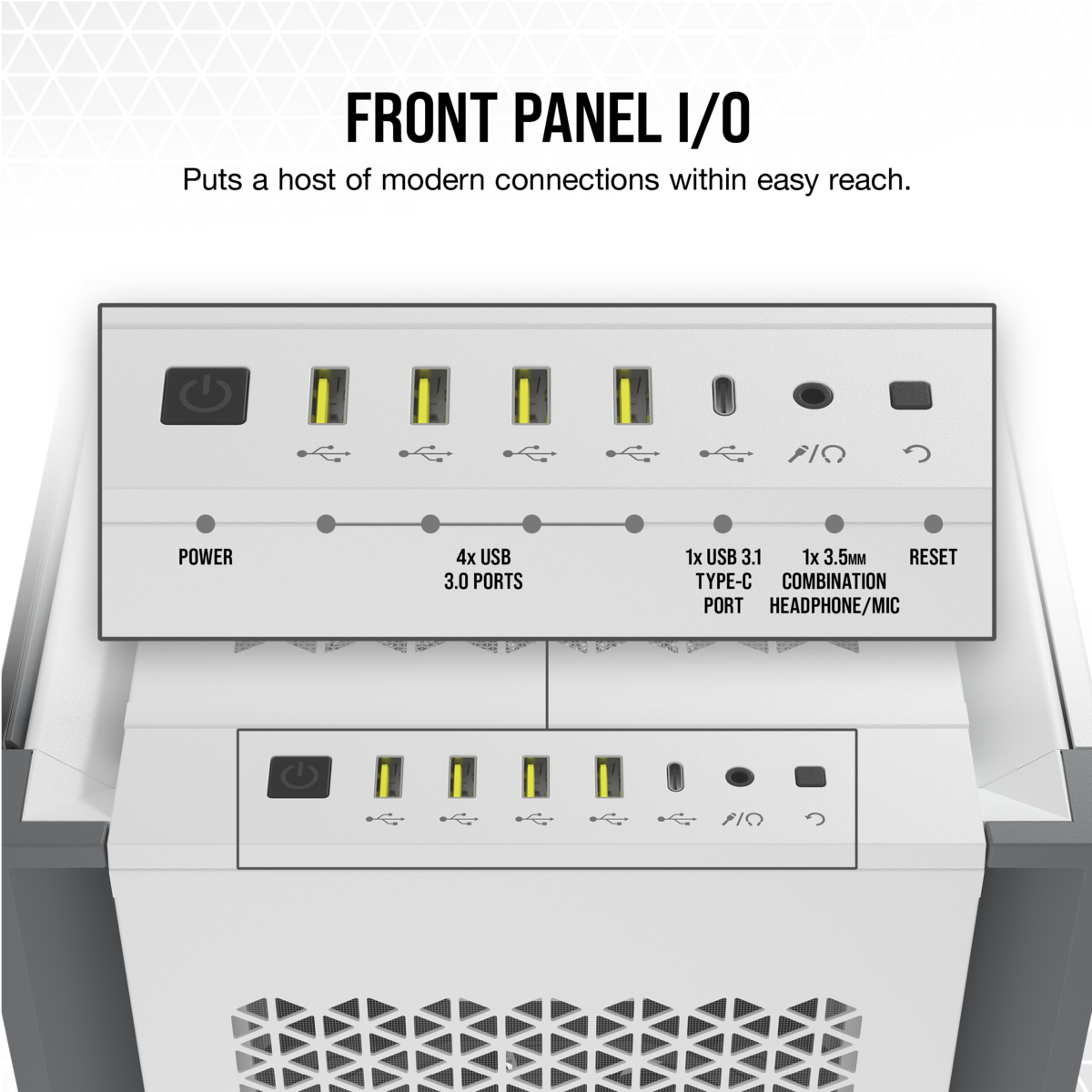 Gabinete Corsair 7000D Airflow TG Full-Tower ATX White (6441)