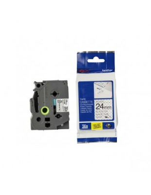 Cinta Brother TZe-SE5 de Seguridad Negro / Blanco 24mm de ancho x 8 m de largo - Laminada