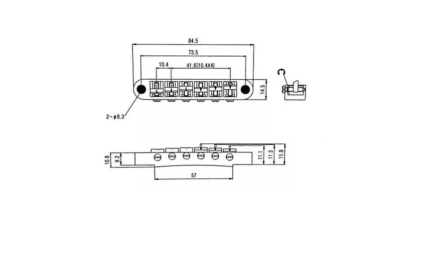 Puente Guitarra Tipo Sg Les Paul 335 Sambong Bm003c Bm003 Plateado