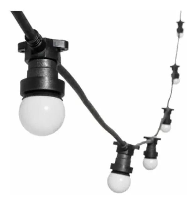 Guirnalda Exterior Negra 5 Metros 8 Portalámparas E27.