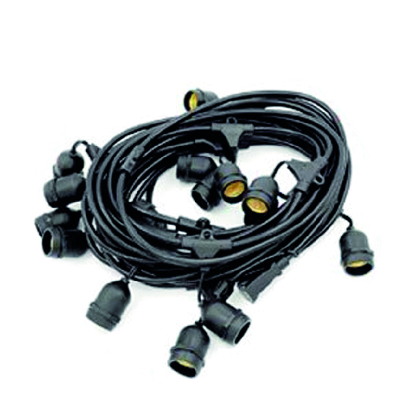 Guirnalda Exterior Negra 5 Metros 8 Portalámparas E27.