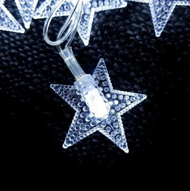 Guirnalda Luces Led Estrellas Cristal Luz Fría 3 Metros A Pilas
