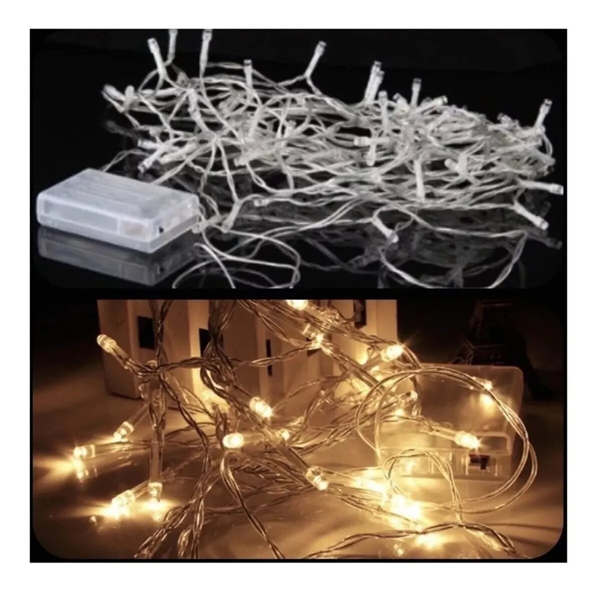 Guirnalda Tira Led Luz Fría Cálida 40 Luces 4 Metros A Pilas