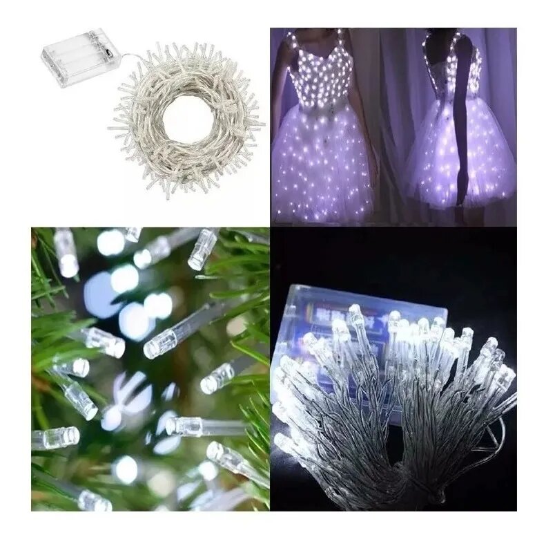 Guirnalda Tira Led Luz Fría Cálida 40 Luces 4 Metros A Pilas