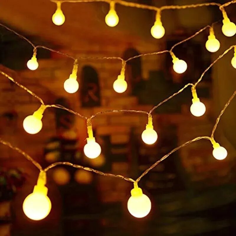 Guirnalda Led 20 Bolitas 3 Metros Luz Fría Cálida A Pilas