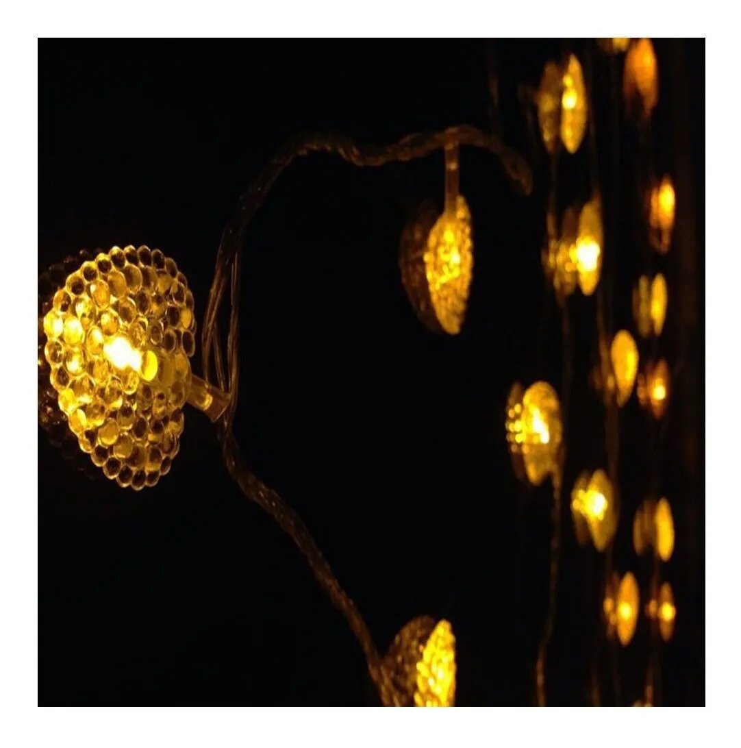 Guirnalda Luces Led Corazón 3 Metros Luz Cálida 20 Leds A Pilas
