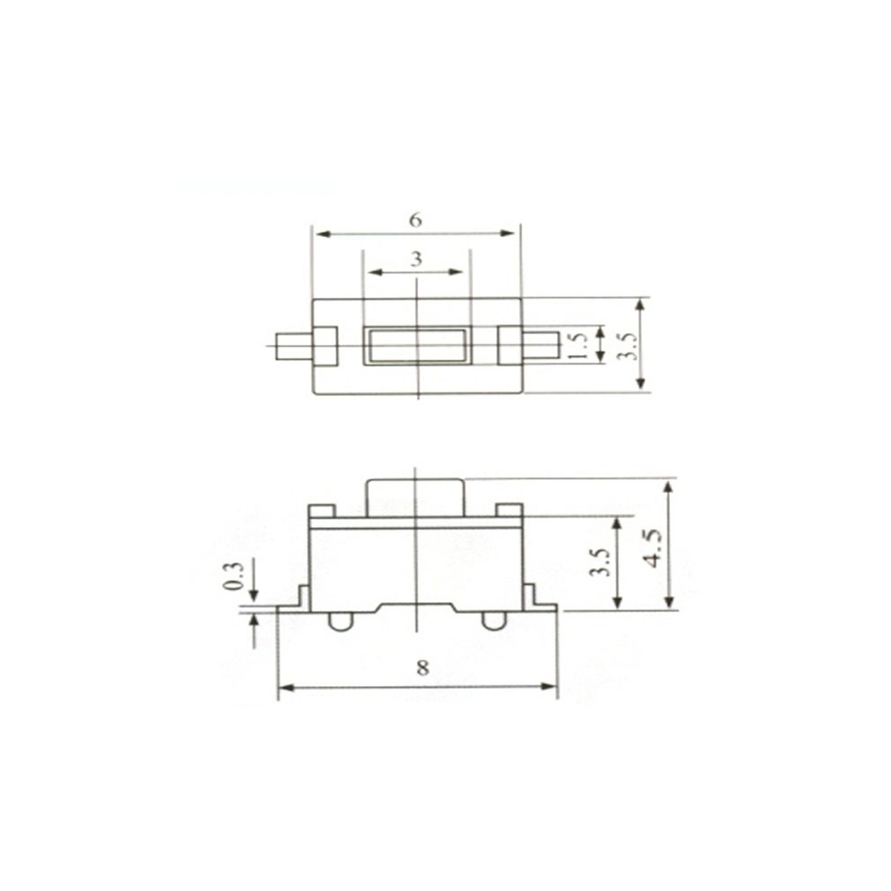 Pulsador Tact Switch 2 Patas 3x6x4,3mm 0087-4