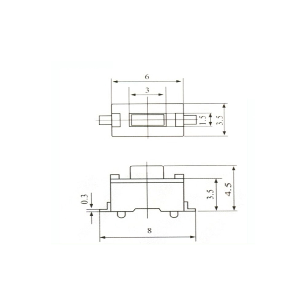 Pulsador Tact Switch 2 Patas 3x6x4,3mm 0087