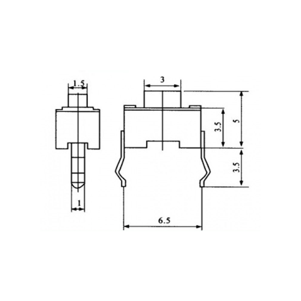 Pulsador Tact Switch 2 Patas 3x6x5mm 0087-10