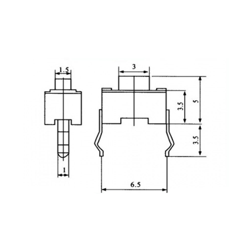 Pulsador Tact Switch 2 Patas 3x6x5mm 0087-6
