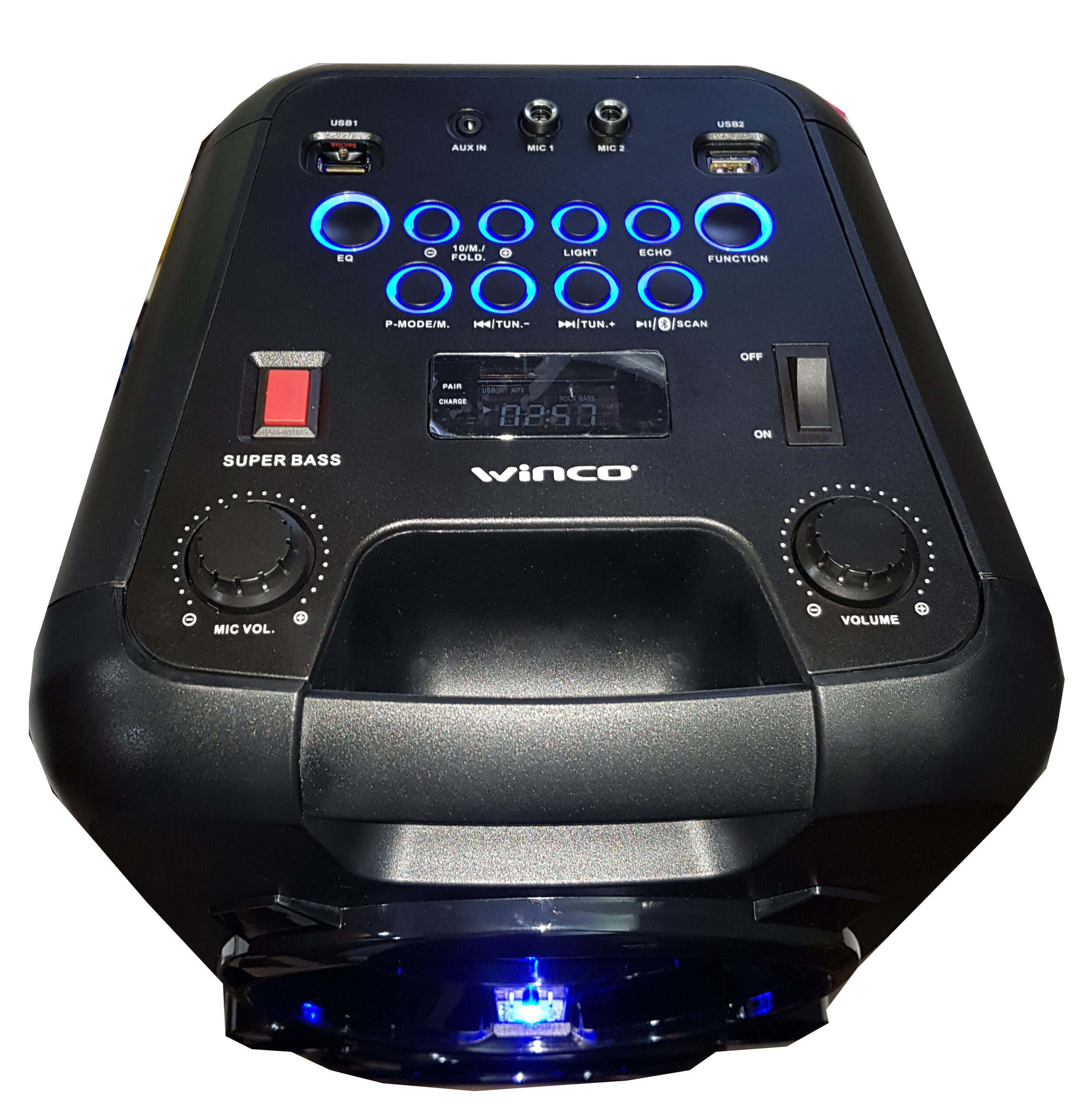 Parlante Doble Winco Con Bluetooth Luces Y Batería