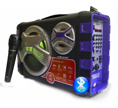 Parlante Portátil Bluetooth Micrófono Usb 40w FM Winco W211