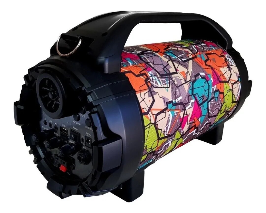 Parlante Portátil Bazooka Bluetooth Karaoke Luces 40w Winco W215