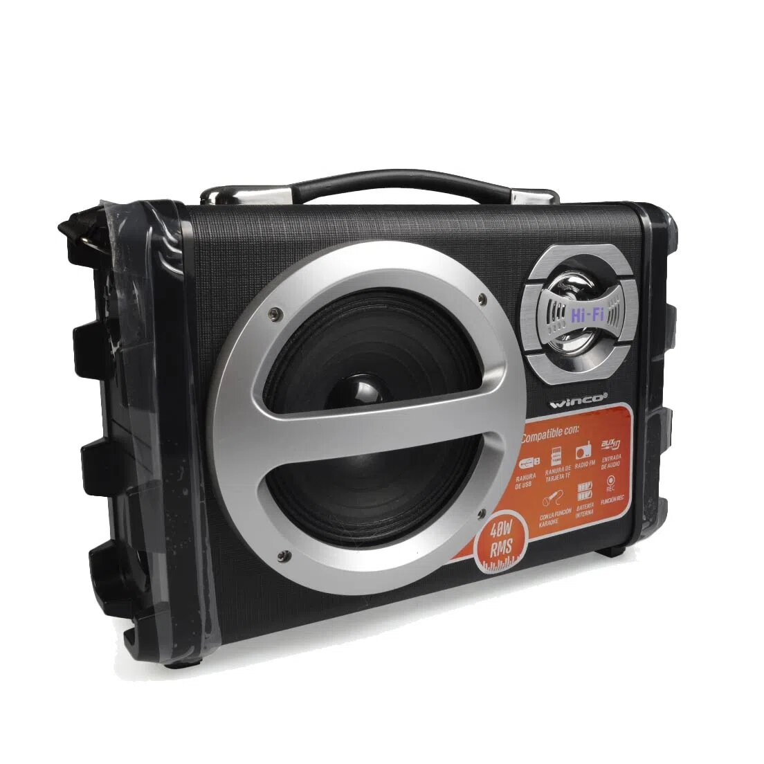 Parlante Portátil Bluetooth USB SD FM Karaoke 40W Winco W209
