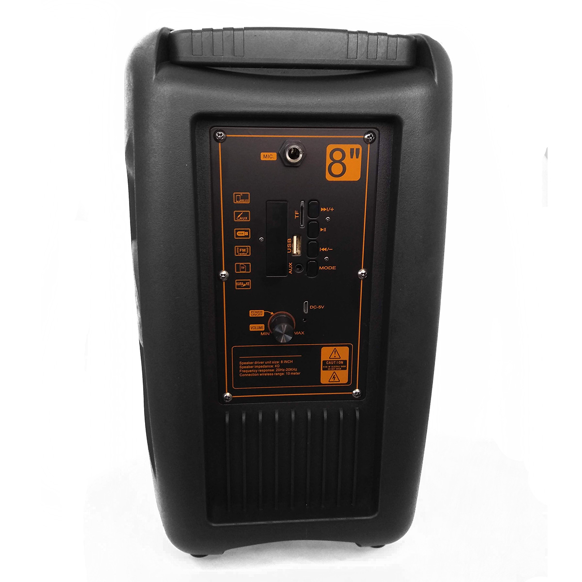 Parlante Portátil 8 Pulgadas Con Bluetooth, Usb, Micrófono