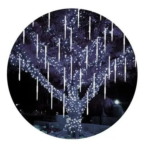 Lluvia Led Efecto Cascada Meteorito 8 Tubos Luz RGB Fría Cálida 220V