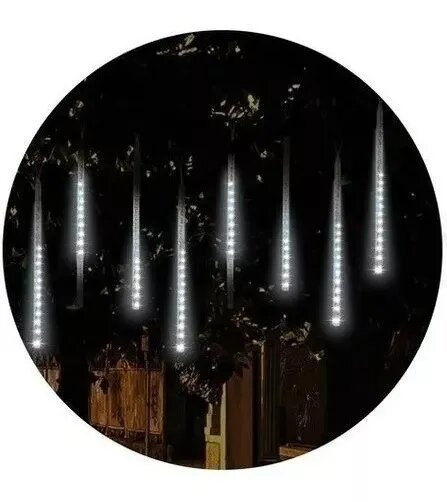 Lluvia Led Efecto Cascada Meteorito 8 Tubos Luz RGB Fría Cálida 220V