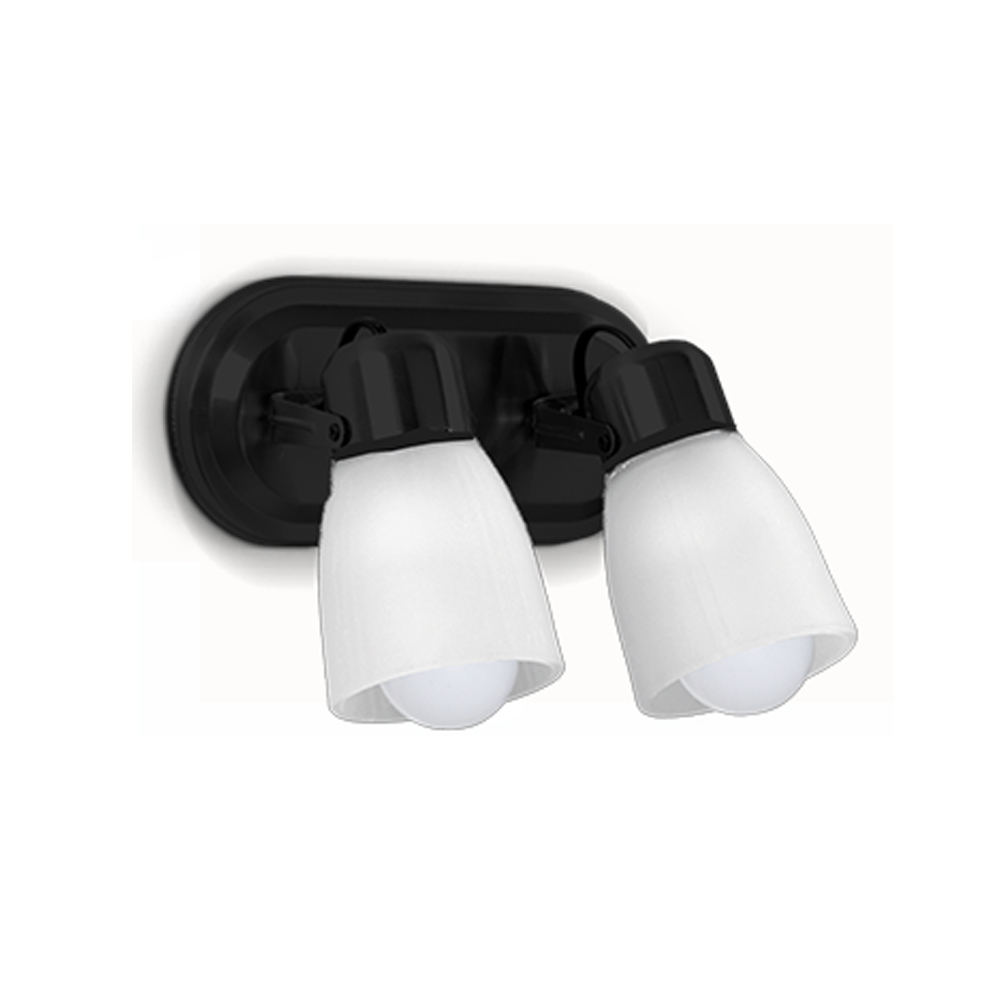 Aplique de Pared 2 Luces E27 Direccional con Tulipa (Blanco, Negro, Plata)