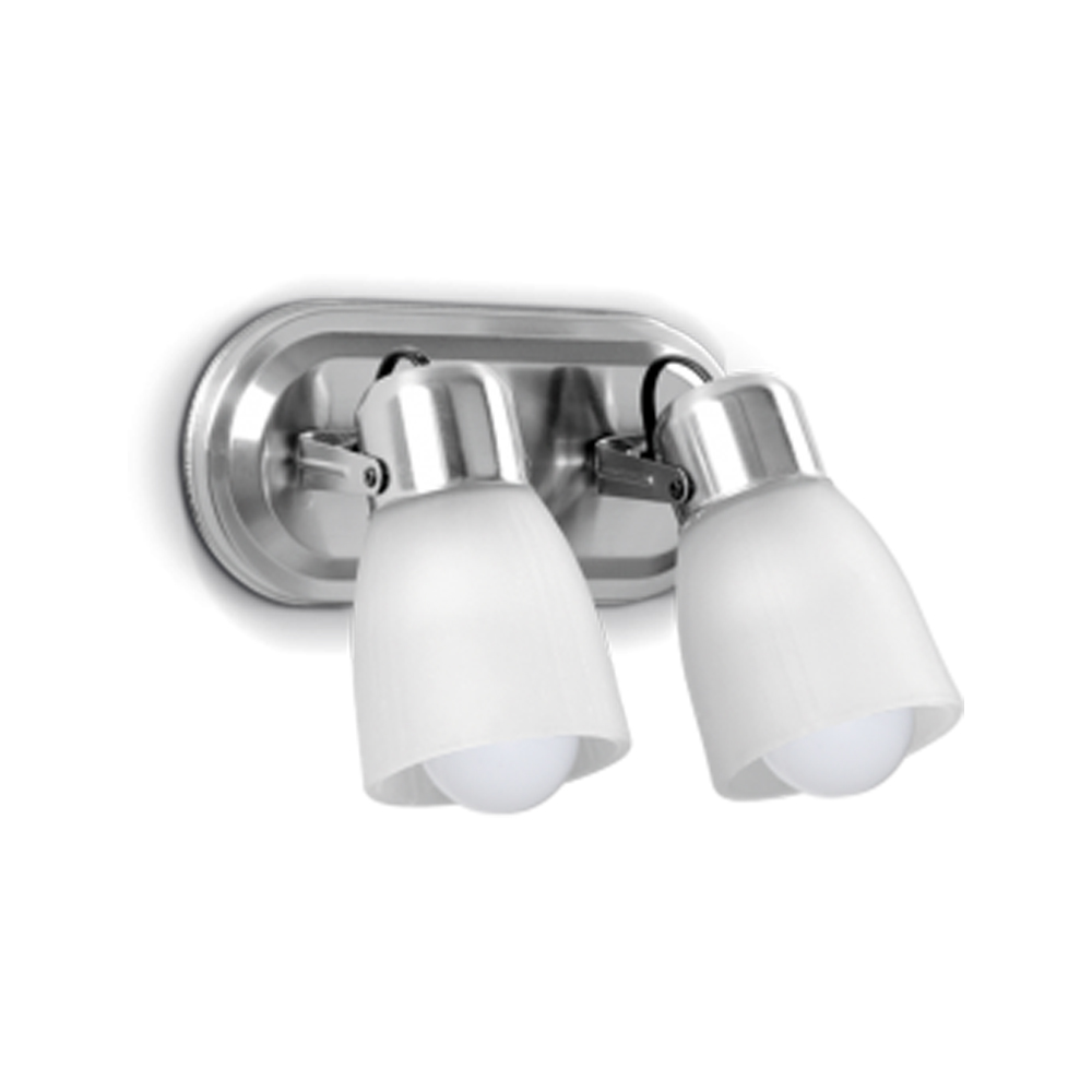 Aplique de Pared 2 Luces E27 Direccional con Tulipa (Blanco, Negro, Plata)