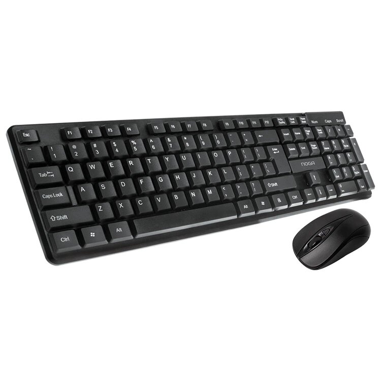 Kit Teclado y Mouse Inalámbrico Noga S5500 Español Color Negro