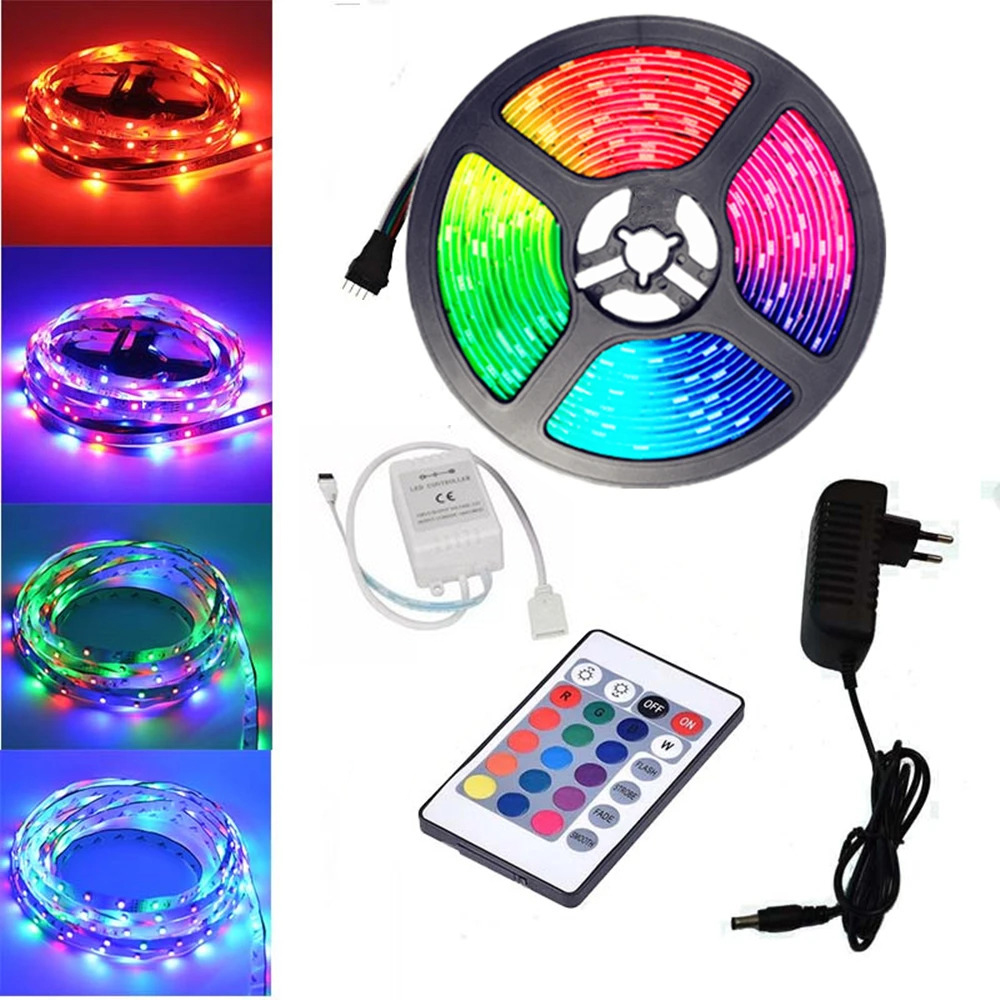 Kit Tira LED 2835 RGB Exterior 5 mts Completo Con Control Y Fuente