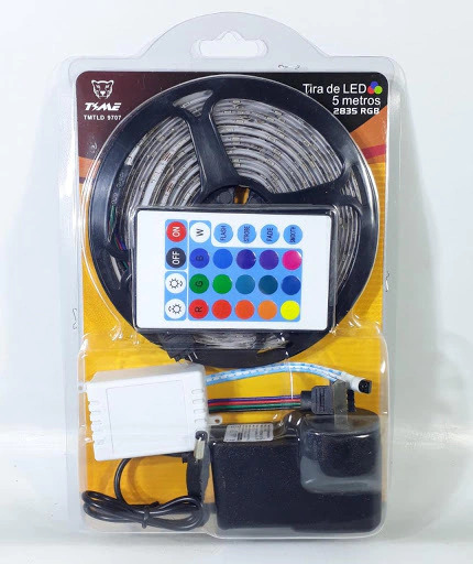 Kit Tira LED 2835 RGB Exterior 5 mts Completo Con Control Y Fuente