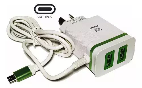 Cargador Tipo C + 2 Usb 3.1a Carga Rapida Tmcc322