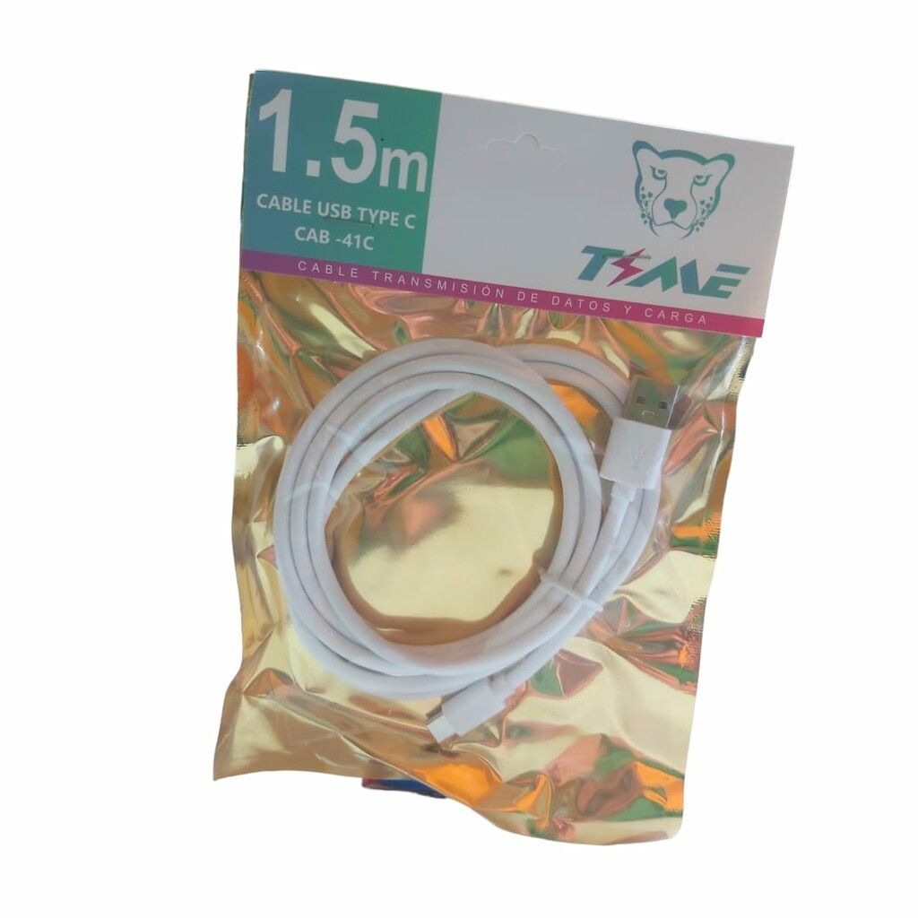 Cable Usb Tipo C 1.5 Metros 2a Carga y Datos TMCB6214