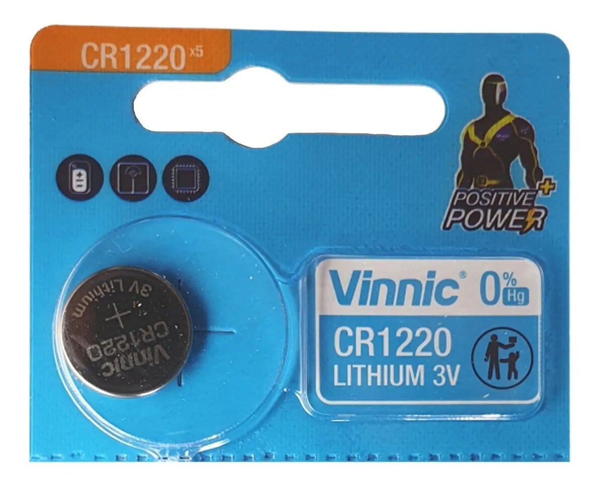 Pila Botón Vinnic CR1220 Litio 3V x Unidad