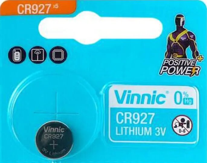 Pila Botón Vinnic CR927 Litio 3V x Unidad