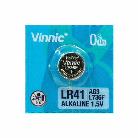 Pila Botón Vinnic LR41 L736F Alcalina 1.5V x Unidad