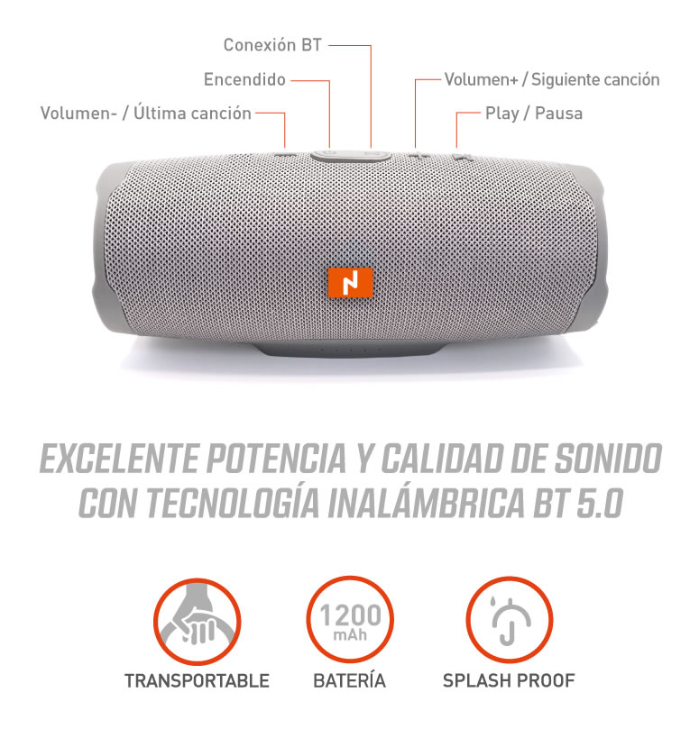 Parlante Noga NG-BT674 Portátil Con Bluetooth Waterproof 220V