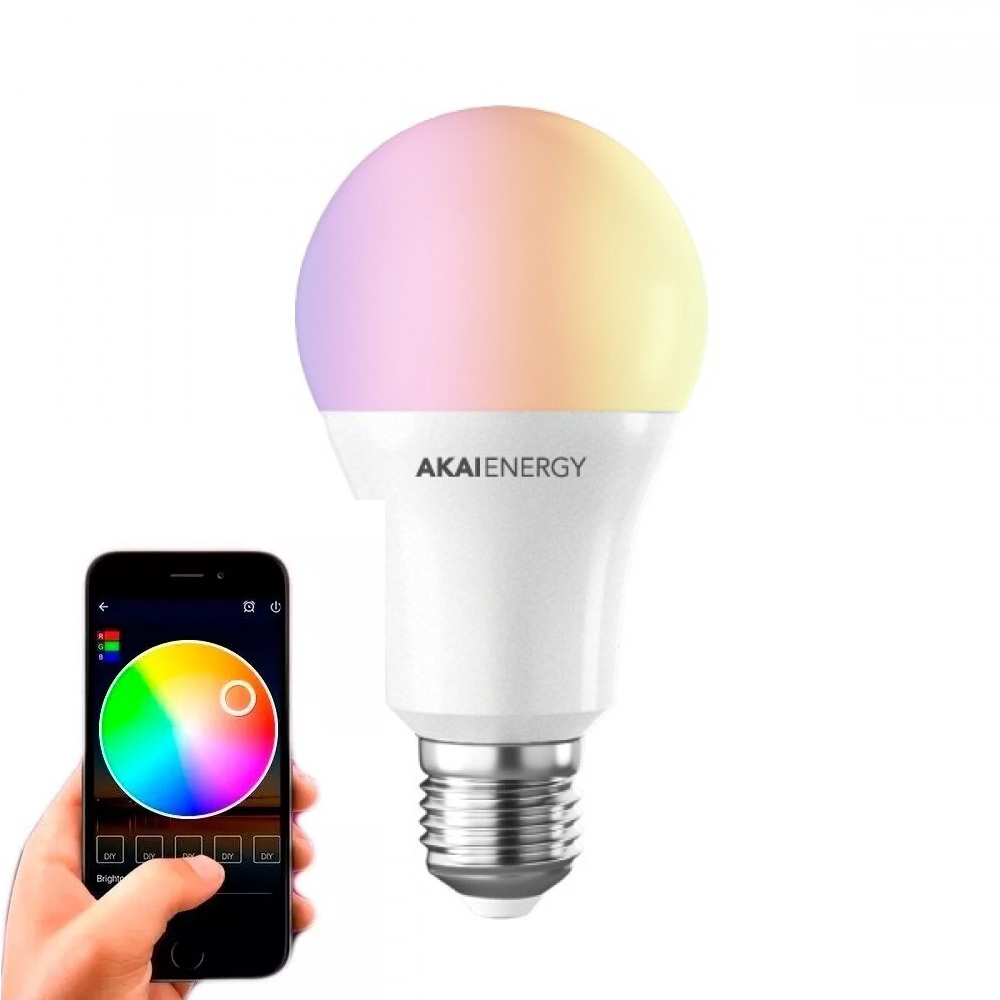 Lámpara Led Inteligente Bulbo 10W Akai Wifi Smart Color E27
