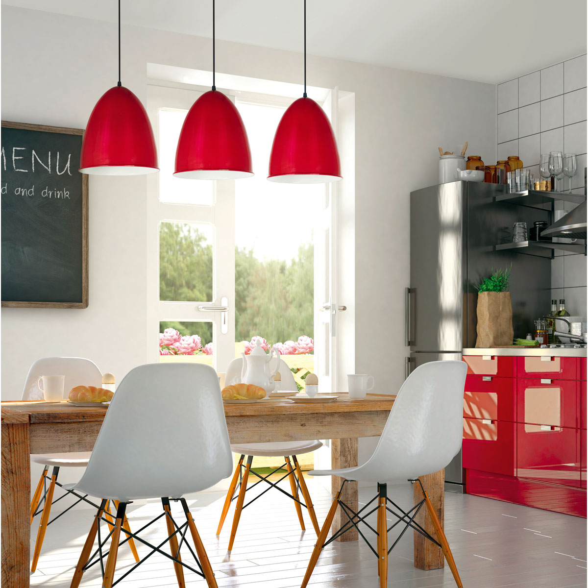 Colgante Campana 1 Luz E27 Para Interior Color Plata