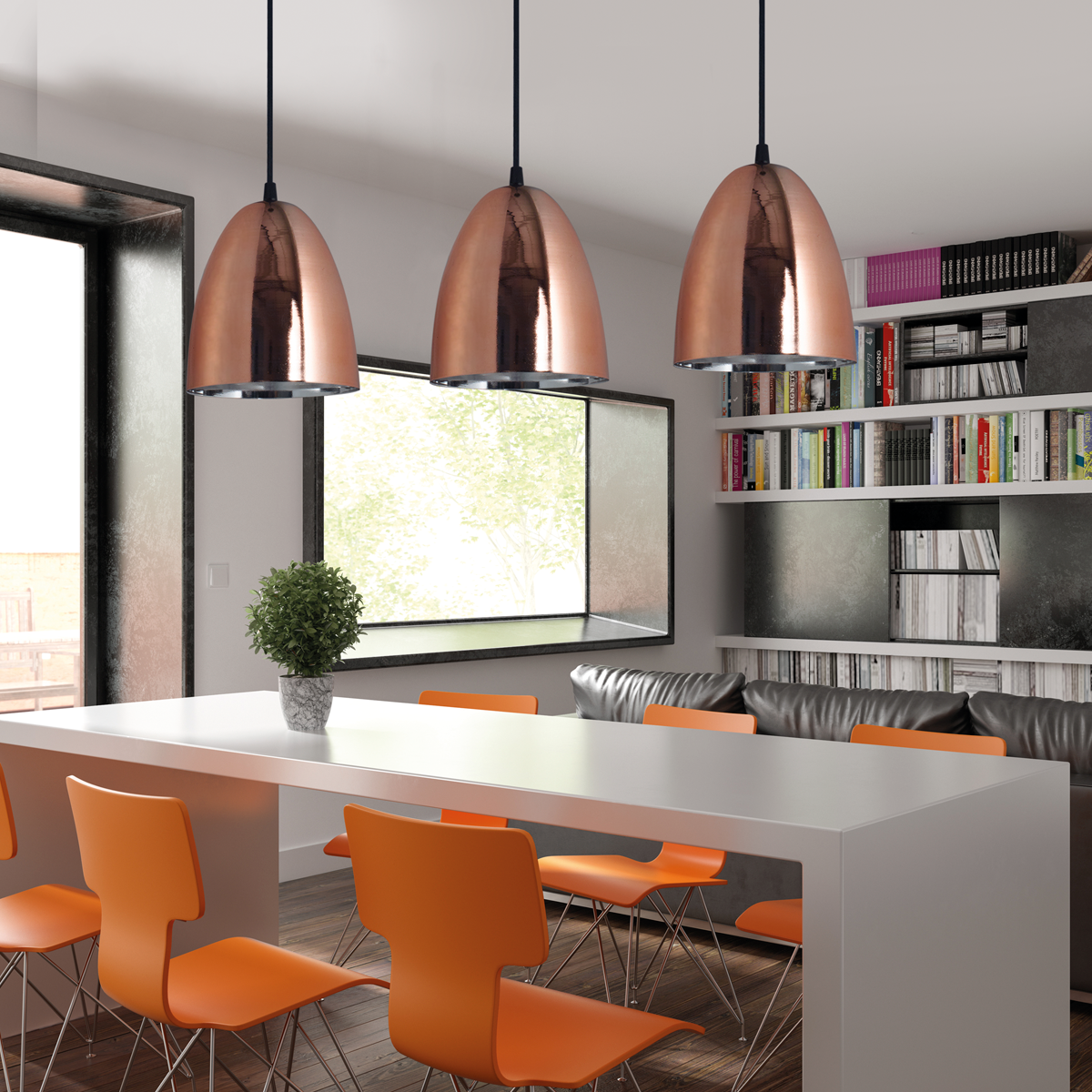 Colgante Campana 1 Luz E27 Para Interior Color Plata